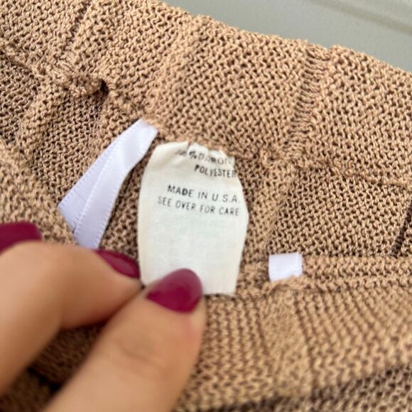 VTG 80s Castleberry Marbled Satin Blouse Pleated Knit Skirt Set M/L USA - Picture 6 of 12